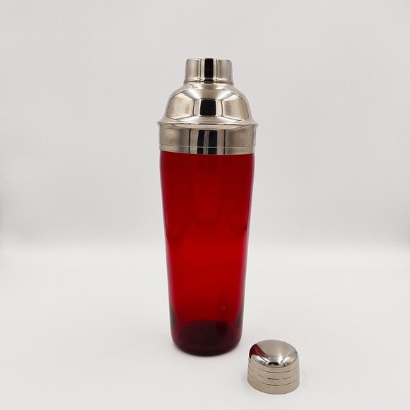 1930s Gorgeous Art Deco Red Cocktail Shaker. Made in USA - Picture 4 of 7